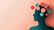 © naphat - Analytics cognition motivation concept, Abstract Silhouette with Colorful Circles Representing Thoughts