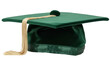 © GODSTOX - Green graduation cap PNG isolated on transparent background, academic mortarboard with tassel for university or college commencement