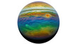 © GODSTOX - Jupiter planet isolated PNG, gas giant with colorful bands and swirling storms, astronomical object on transparent background
