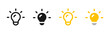 © Chelpanoff - Light bulb icon. Creativity and innovation vector concept. Lightbulb electricity symbol. Inspiration and solution pictogram. Light bulb illustration set.