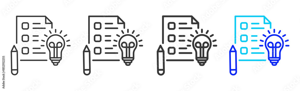 Exam Insight icon set collection creative outline style for education ...