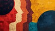 © Masaji - Diversity and unity concept with colorful silhouettes of human faces in profile