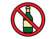 © Gabrieuskal - Señal de prohibido el consumo de alcohol con botella dentro de un círculo rojo