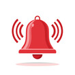 © GenMotion - Red notification bell ringing illustration to grab attention for alerts and warnings on a white background