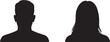 © Suplab_Designer - Silhouette portraits of a man and a woman facing forward simple graphic design