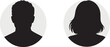 © Suplab_Designer - Silhouettes of a man and a woman in oval frames simple graphic design