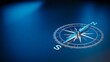 © Vector Art - Compass showing direction and navigation concept on blue background