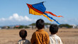 © sabyna75 - Joyful family kite flying activity in sunny park on a windy day