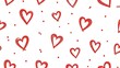 © Riazul - Beautiful Seamless Hand-Drawn Red Heart Pattern for Romantic Valentine Design Projects