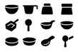 © Nata - Bowl icon baking pad portion dough handle measure prep vector dry tab