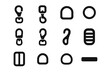© Nata - Icon leash narrow curved smooth plate vector tile icons small connector latch