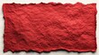 © Azadart - Red handmade paper with torn edges resting on a textured surface, presenting a rough, fibrous appearance and a flat, rectangular shape