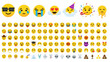 © charli - Vast collection of yellow emoji icons in flat design, depicting diverse emotions, reactions, and popular symbols for digital communication