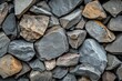 © mehaniq41 - Collection of rugged dark rocks with rough textures, arranged closely, creating visual of solidity and natural patterns. Neural network AI generated