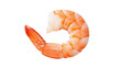 © Nicolae - Cooked shrimp isolated PNG on transparent background, peeled prawn with orange stripes, seafood ingredient for healthy eating and gourmet recipes