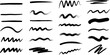© Md - Collection of various black wavy lines and strokes on isolated