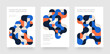 © dimakostrov - Template with mosaic geometric shapes. Abstract bauhaus geometric pattern backgrounds with metaball fusion. Layout for flyer, poster or cover.