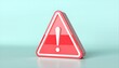© ImagineerAI - Red Warning Sign with Exclamation Mark on a Light Blue Background.