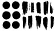 © Sharmin - Set of grunge circles and brush strokes. Vector illustration