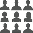 © Creative Asif - Abstract user avatar silhouettes collection, diverse profile icons set, anonymous people placeholders for social media, business, web design, marketing, templates