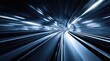 © abbas - Blurred motion through a dark tunnel with glowing light streaks
