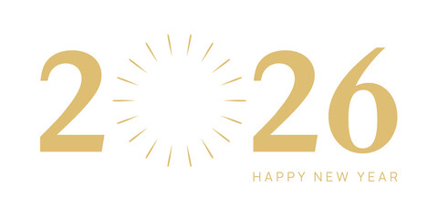  2026 New Year Design Template with Typography Vector Illustration. Modern Background for Cover, Web Banner and Greeting Card etc