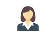 © AL - Minimalist Female Manager Profile Icon with Clean Lines, Modern Professional Business Avatar for Leadership Roles.