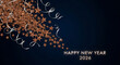 © PhotoArtHub - Composition of star and streamer on dark background, celebrating New Year 2026. Concept: celebration, festive, celebratory atmosphere, joy, future