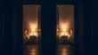© ippi - good night love concept without people, symbolic romantic night atmosphere interior, calm emotional night mood for couples, peaceful love connection at night lifestyle background, modern good night