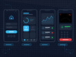 © Антон Сальников - Design of mobile application screens showing different user interface elements and data visualizations