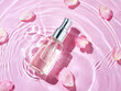 © Obsure - Moisturizing Pink Serum Bottle with Floating Petals
