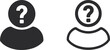 © MD.ZAMAL - Silhouette and outline icons of a person with a question mark on white background vector illustration
