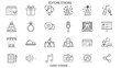 © waliyatimadusari - A collection of editable vector line icons representing events, celebrations, and various related elements for graphic design and web applications