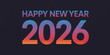 © Imran - Vibrant Happy New Year 2026 graphic with colorful gradient typography in purple, blue, orange, and red on a dark background