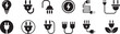 © Kohinoor - Set of electrical plugs and outlets icons, energy symbols, electricity connection, power supply on transparent background