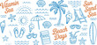 © Kohinoor - Summer beach vacation doodles and elements on transparent background