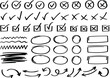 © Vector Brush - Hand drawn checkmarks, checkboxes, lines, shapes, and arrows for design
