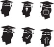 © Rainbow bd - graduation silhouette illustration on white background
