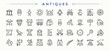 © Rubbble - Antiques icon. Museum icon set. Vector icons collection. Included heritage, historical, culture, old, art and more. Editable stroke. Vector collection.