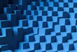 © Abirul - Abstract blue geometric pattern of staggered cubes creating a dynamic three-dimensional optical illusion with contrasting shadows