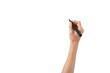 © bohbeh - Hand holding black marker for writing isolated on white background