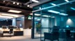 © Muzahid Sensei - blurred modern open plan office interior with glass walls