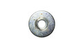 © Fotograf - Close-up of a metal washer on a white background, ideal for use in product photography or industrial settings