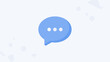 © Gab - Blue chat bubble with three dots. Typing message icon. Instant communication concept. Vector dialogue symbol. Social media comment, talk, speech balloon, online conversation app.