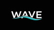 © goeng_art - Bold White Wave Typography with Teal Underscore on Black Background Abstract