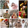 © New Africa - Happy people outdoors in winter. Photo collage