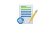© Maya - 3D Document editing with refresh icon and pencil on transparent background