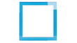© James - Empty blue glass photo frame isolated PNG, modern picture holder for memories and display on transparent background