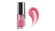 © James - Pink lip gloss bottle and swatch isolated PNG, shimmering makeup product for beauty and cosmetic use on transparent background