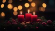 © MBRAMO - Christmas candles, wreath, warm, cozy, festive ambiance, interior, holiday